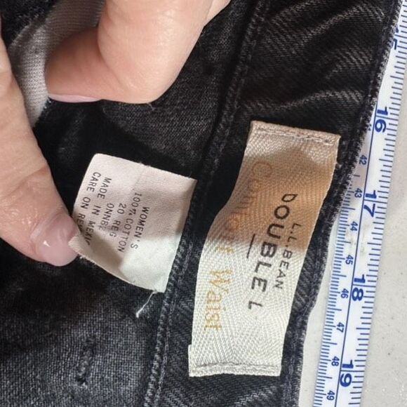 L.L. Bean Double L Comfort Waist Jeans Size 20 Mom Jeans Hi Rise Black - Picture 9 of 12